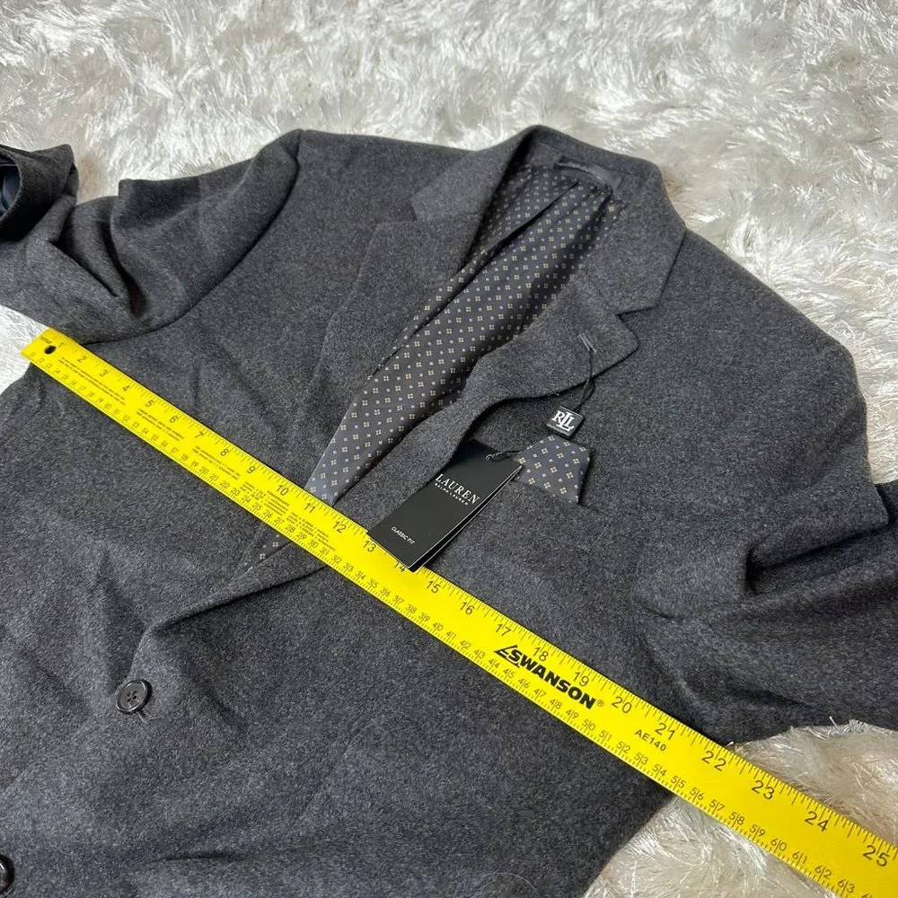 Lauren Ralph Lauren Men's‎ Blazer Lacrosse Grey 42Long Wool, Silk, Cashmere $450